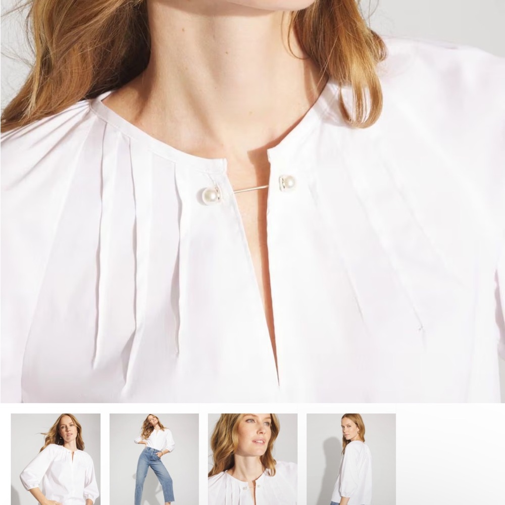 White House Black Market 💝💝💝White Blouse - Picture 3 of 4